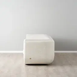 Clementine Chestnut White Woven 2-Seater Fabric Sofa