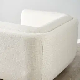 Clementine Chestnut White Woven Fabric Occasional Chair