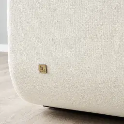 Clementine Chestnut White Woven Fabric Occasional Chair