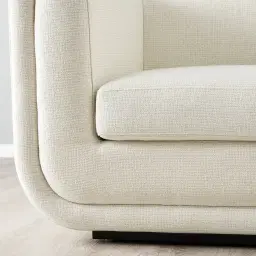 Clementine Chestnut White Woven Fabric Occasional Chair