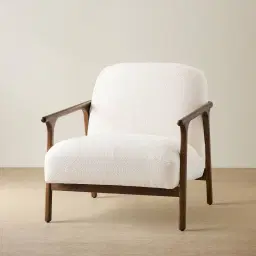 Delphine Chantilly White Fabric Occasional Chair