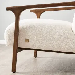 Delphine Chantilly White Fabric Occasional Chair