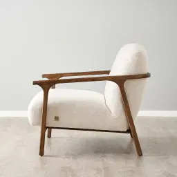 Delphine Chantilly White Fabric Occasional Chair