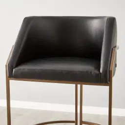Laura Black Vegan Leather 67cm Counter Stool