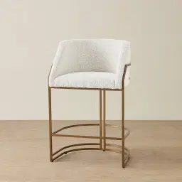 Laura Butter Cream Boucle 67cm Counter Stool