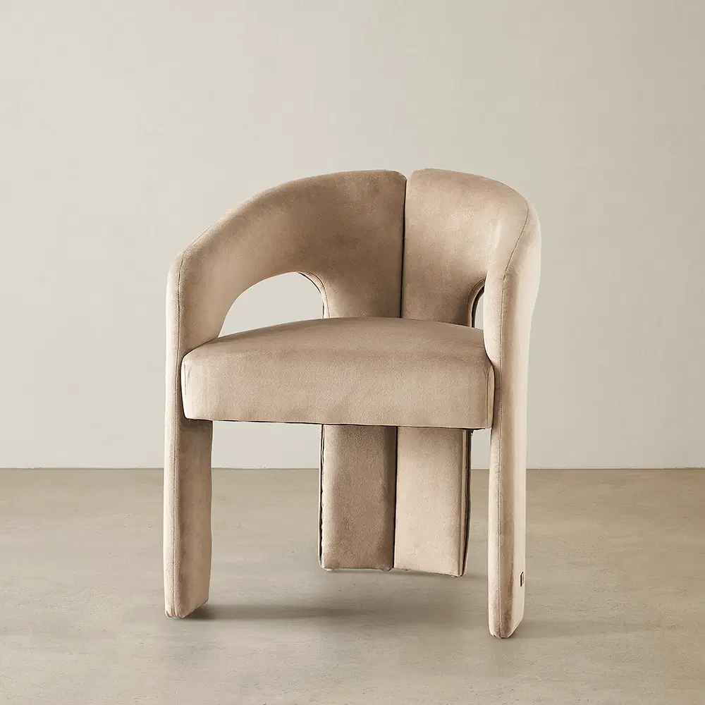 Delaney Beige Velvet Dining Chair
