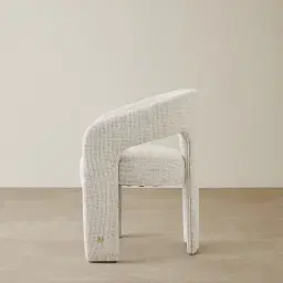 Delaney Dove Grey Woven Fabric Dining Chair