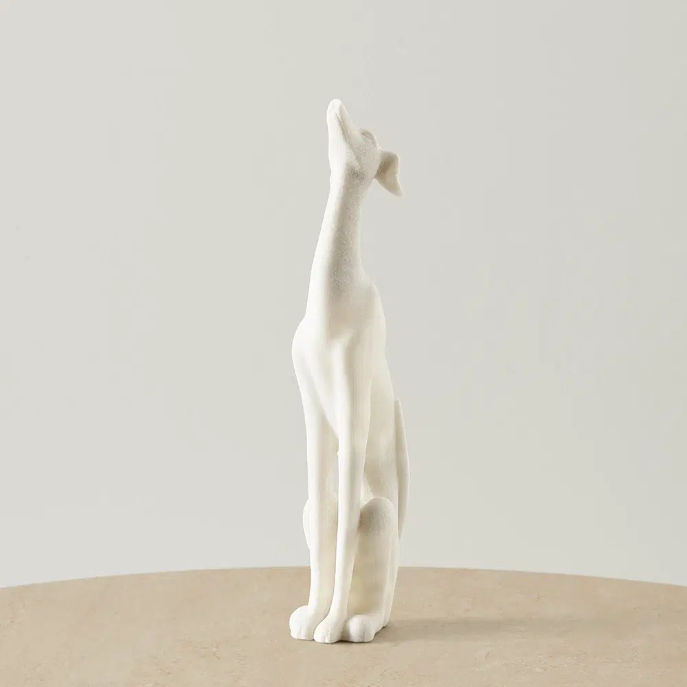 Rover White Color Dog Statue	