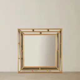 Sophia Antique Gold Square Wooden Mirror