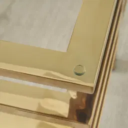 Clarette Gold Coffee Table - Clear Glass Top