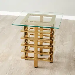 Clarette Gold Side Table - Clear Glass Top