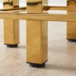 Clarette Gold Side Table - Clear Glass Top