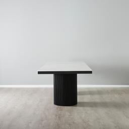 Archie Black Rectangular Dining Table with White Sintered Stone Top - 200x100cm