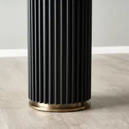 Archie Black Console Table with White Sintered Stone Top