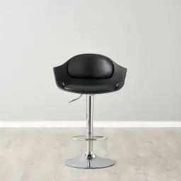 Mateo Carbon Black Vegan Leather Bar Stool