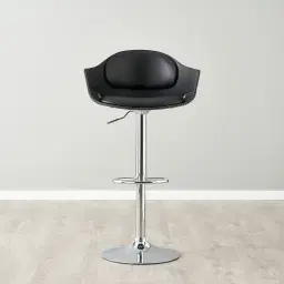 Mateo Carbon Black Vegan Leather Bar Stool