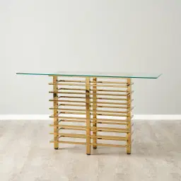 Clarette Gold Console Table - Clear Glass Top