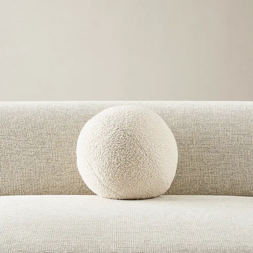Alora Cream Turrel Fabric Ball Cushion 27cm