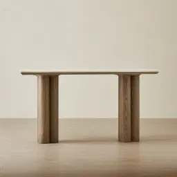 Terzetto Pandora Brown Sintered Stone Console Table - Medium Brown Wooden Legs