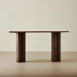 Terzetto Pandora Brown Sintered Stone Console Table - Dark Brown Ash Legs