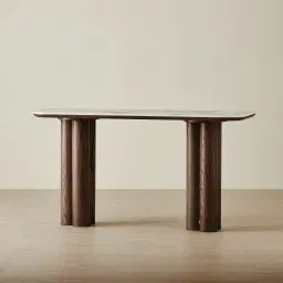 Terzetto Pandora Brown Sintered Stone Console Table - Dark Brown Ash Legs