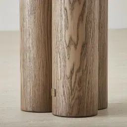 Terzetto Pandora Brown Sintered Stone Round Side Table - Medium Brown Wooden Legs