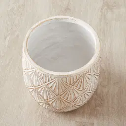 Zariah White Fibre Clay Planter - Set of 2