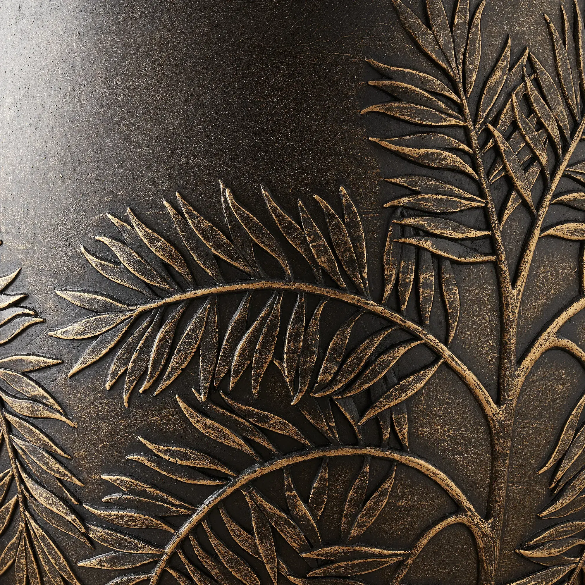 Ahmaya Black and Gold Fibre Clay Planter - Set of 2
