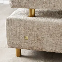 Malta II 3-Seater Beige Latte Chenille Fabric Sofa