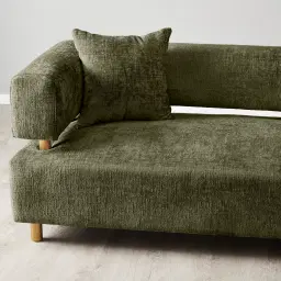 Malta II 3-Seater Green Chenille Fabric Sofa