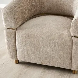 Malta II Beige Latte Chenille Fabric Occasional Chair