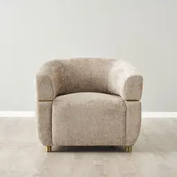 Malta II Beige Latte Chenille Fabric Occasional Chair