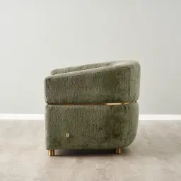 Malta II Green Chenille Fabric Occasional Chair