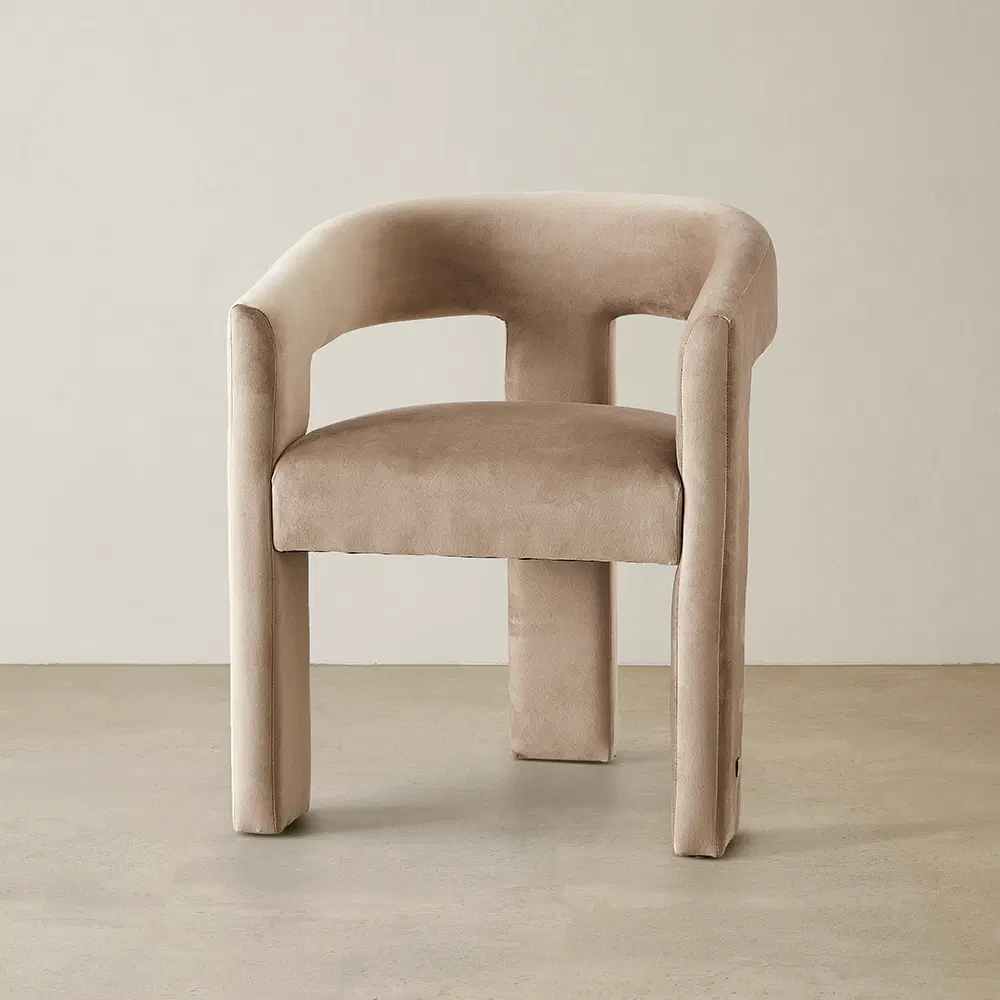 Sabrina II Beige Velvet Dining Chair