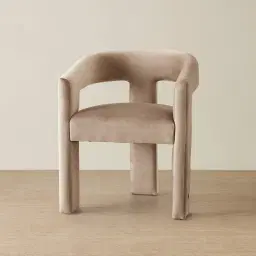 Sabrina II Beige Velvet Dining Chair