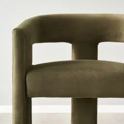 Sabrina II Olive Green Velvet Dining Chair