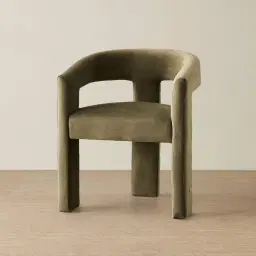 Sabrina II Olive Green Velvet Dining Chair