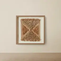 Insurgent Hemp Rope Shadow Box with Light Brown Frame