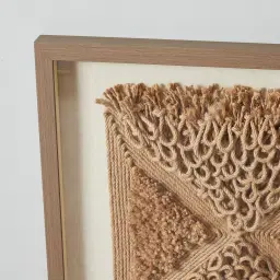 Insurgent Hemp Rope Shadow Box with Light Brown Frame