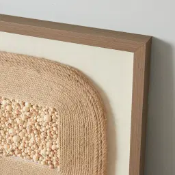 Surrounded Hemp Rope Shadow Box with Light Brown Frame