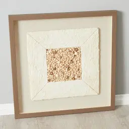 Closure Paper Pulp Shadow Box with Light Brown Frame