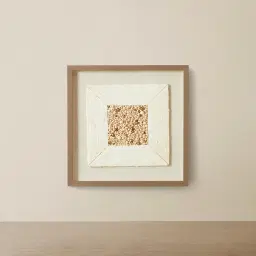 Closure Paper Pulp Shadow Box with Light Brown Frame