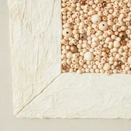 Closure Paper Pulp Shadow Box with Light Brown Frame