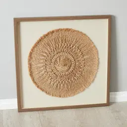 Cycles Hemp Rope Shadow Box with Light Brown Frame