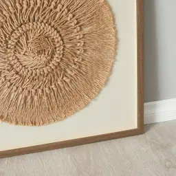 Cycles Hemp Rope Shadow Box with Light Brown Frame