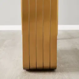 Marbella II Cold Calacatta White Sintered Stone Console Table - Brushed Gold Frame