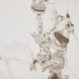 Marbella II Cold Calacatta White Sintered Stone Console Table - Brushed Gold Frame