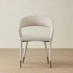 Moulin Glacier Grey Vegan Leather Dining Chair - Black Nickel Legs