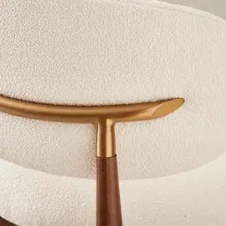 Seville Chantilly White Fabric Dining Chair - Toffee Brown Ash Legs