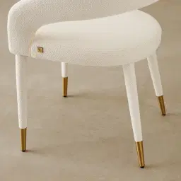 Moulin Chantilly White Fabric Dining Chair - Brushed Gold Legs